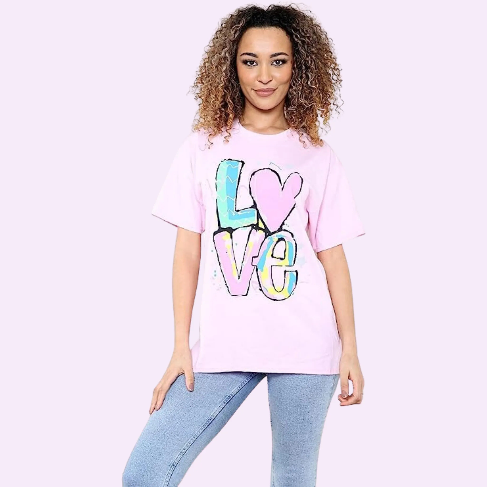 Oversized Love Print T-Shirt
