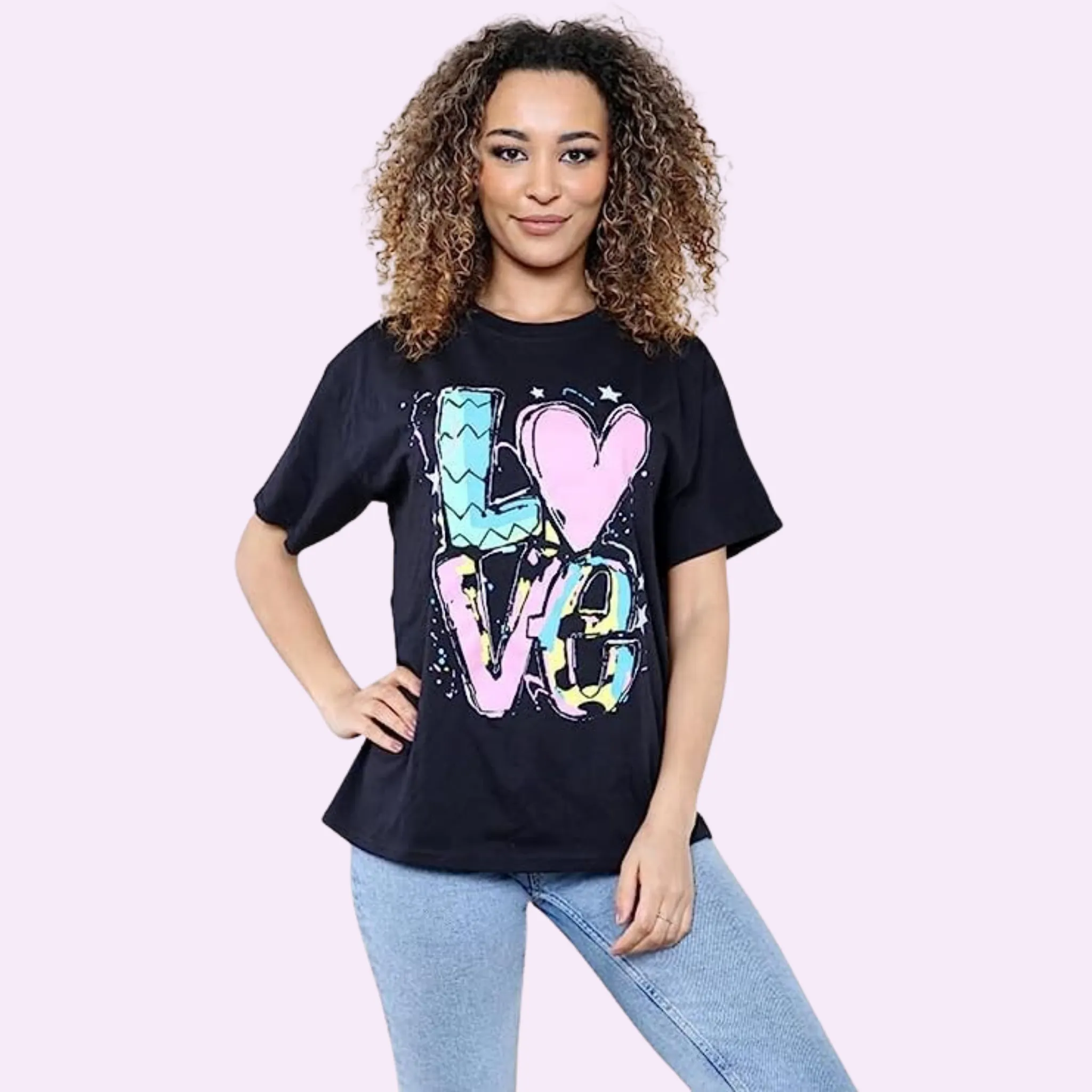 Oversized Love Print T-Shirt