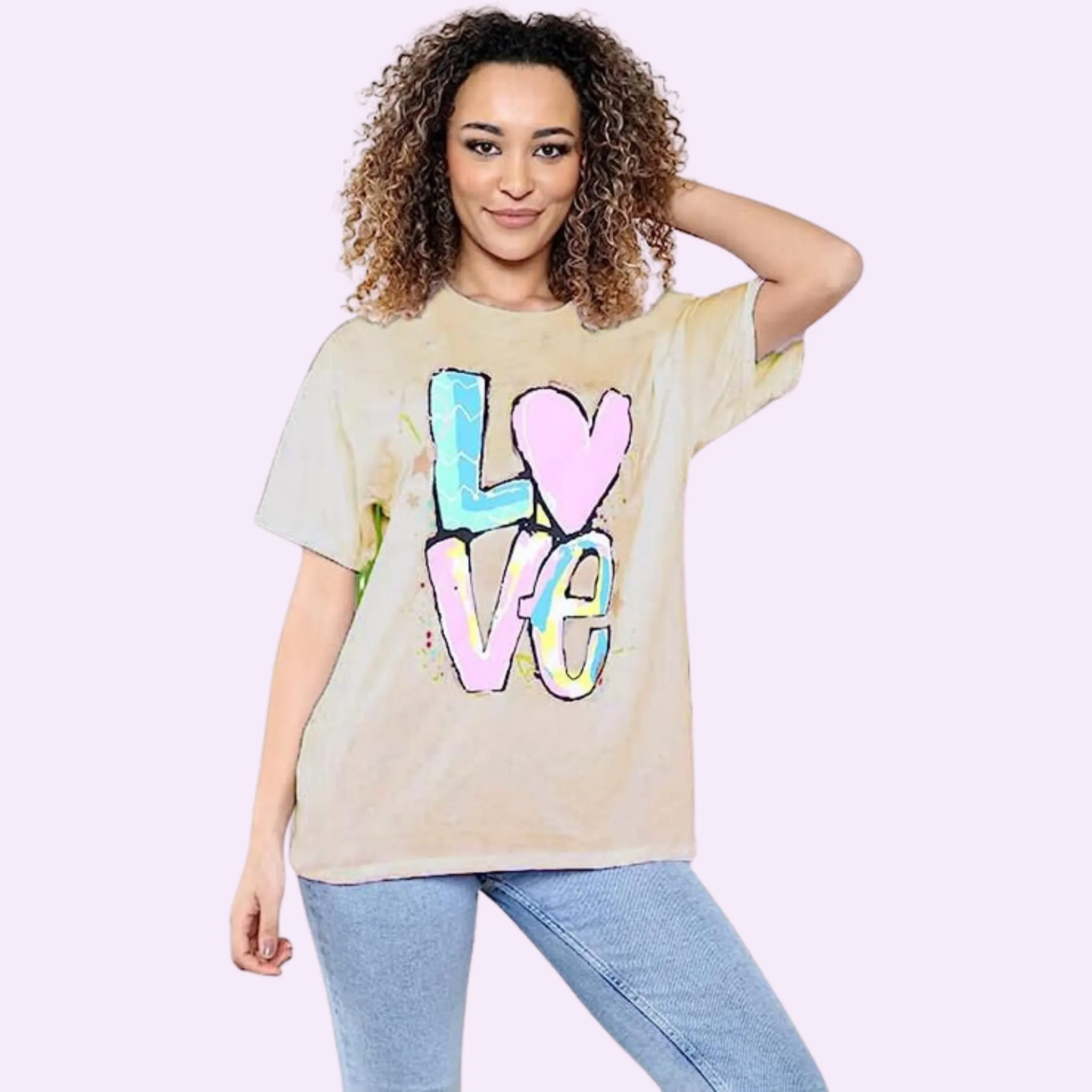 Oversized Love Print T-Shirt