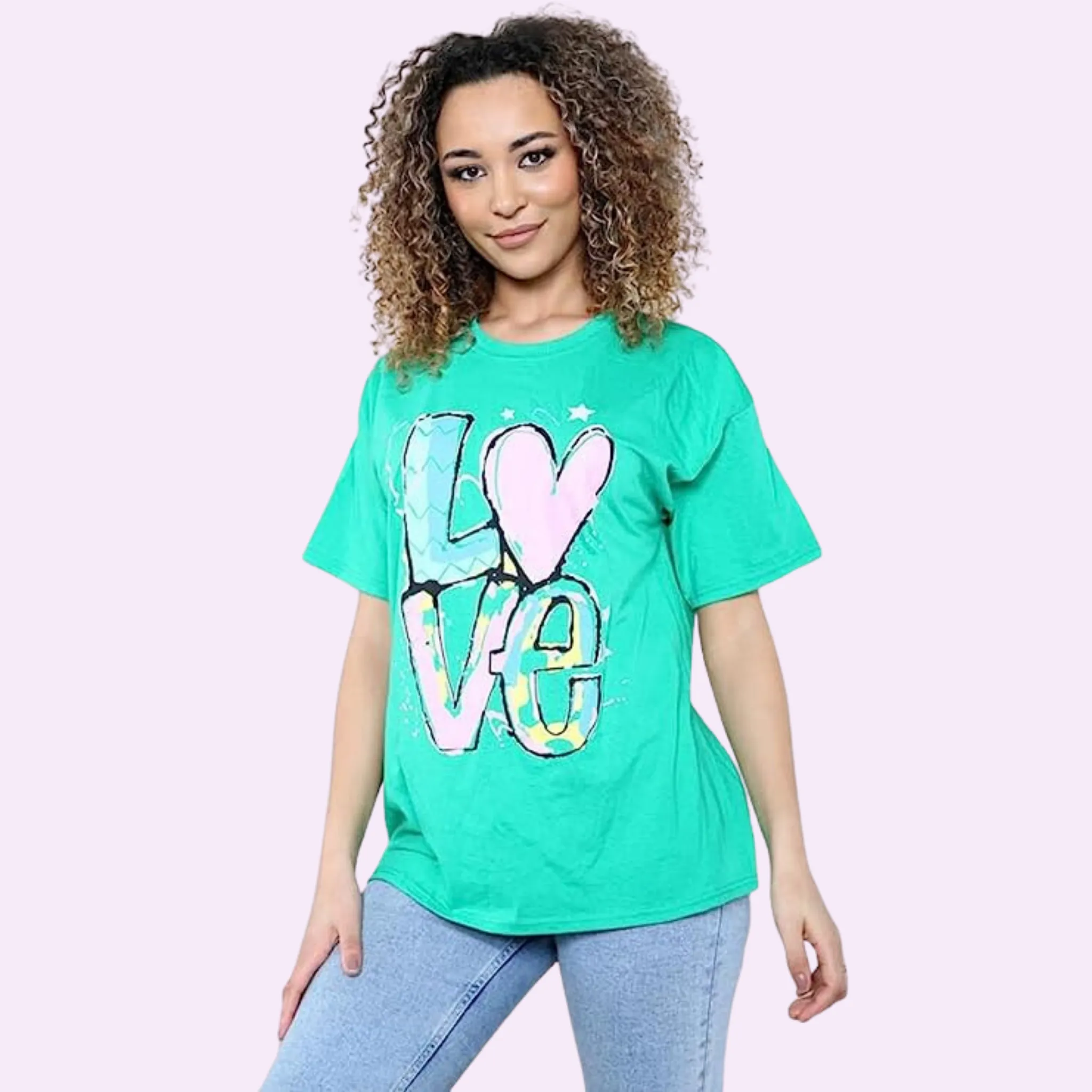 Oversized Love Print T-Shirt