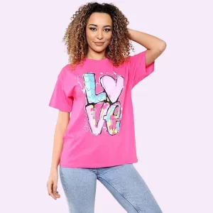 Oversized Love Print T-Shirt