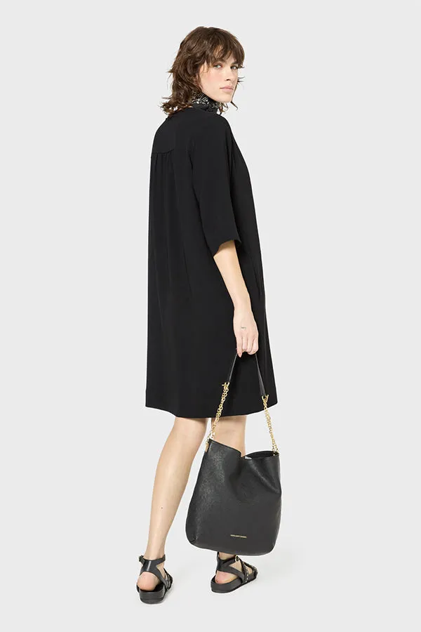 PAULA FLOWING MINI V-NECK DRESS