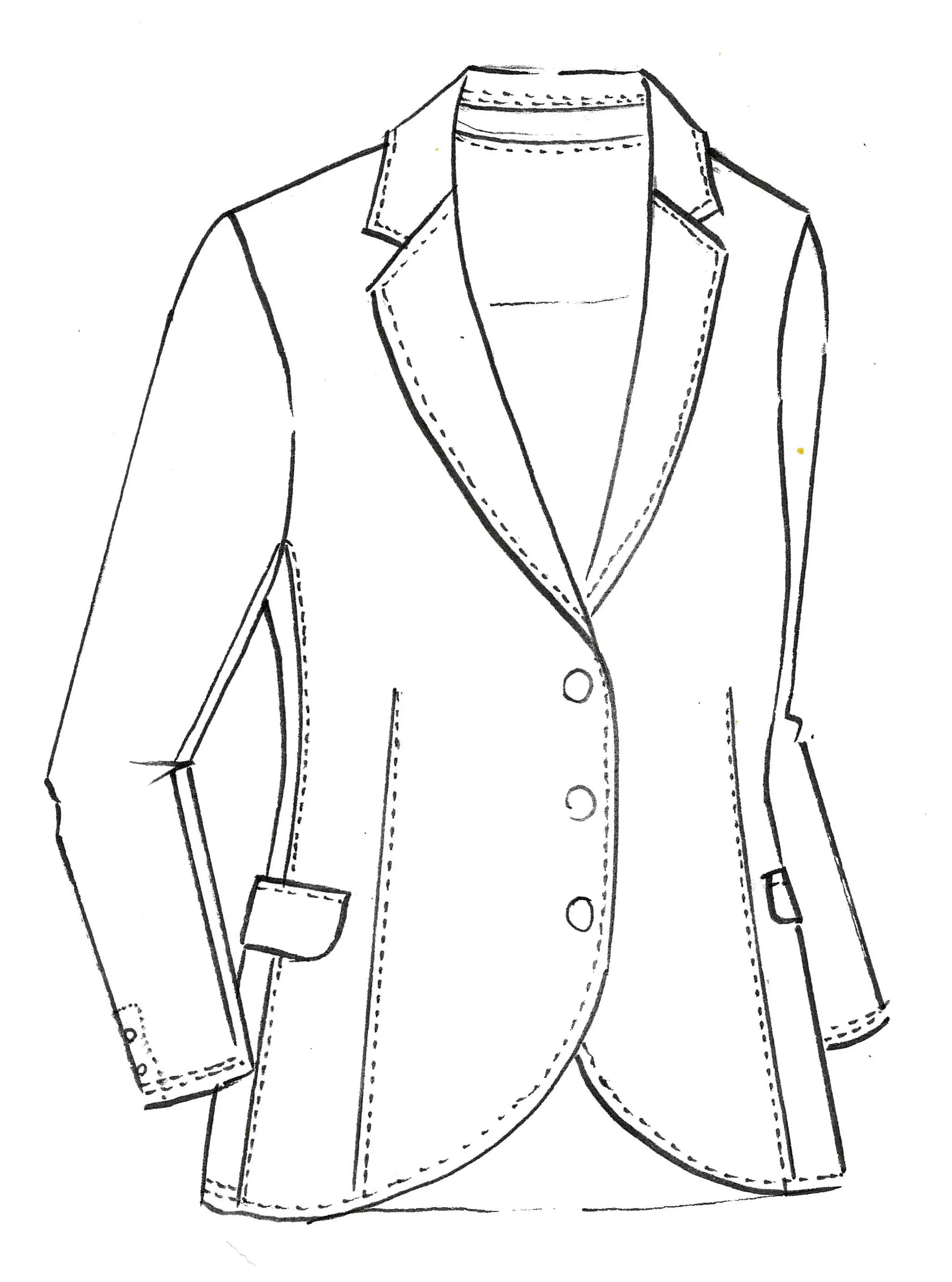 PAULA RYAN Classic Waisted Jacket - Navy - Bonded Microjersey