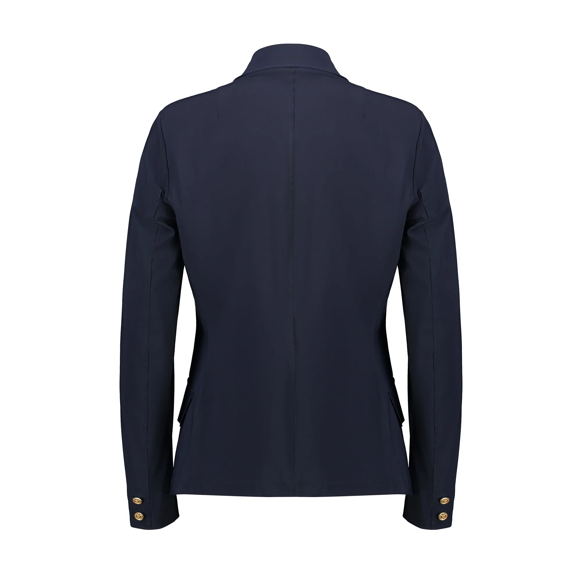 PAULA RYAN Classic Waisted Jacket - Navy - Bonded Microjersey