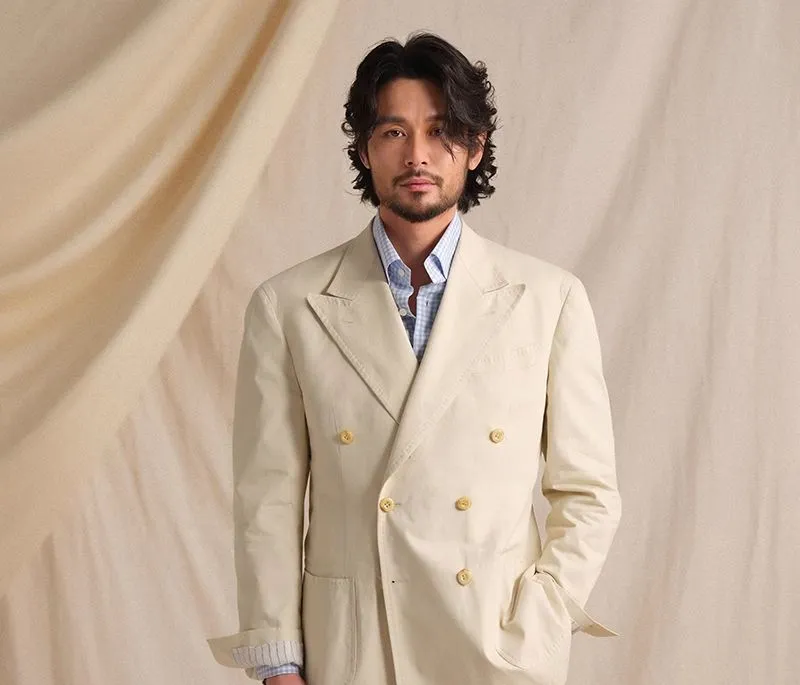 Peak Lapel Double-Breasted Blazer