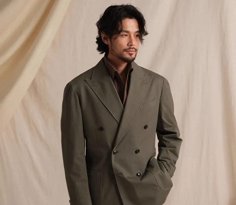 Peak Lapel Double-Breasted Blazer