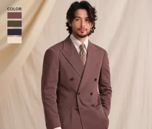 Peak Lapel Double-Breasted Blazer