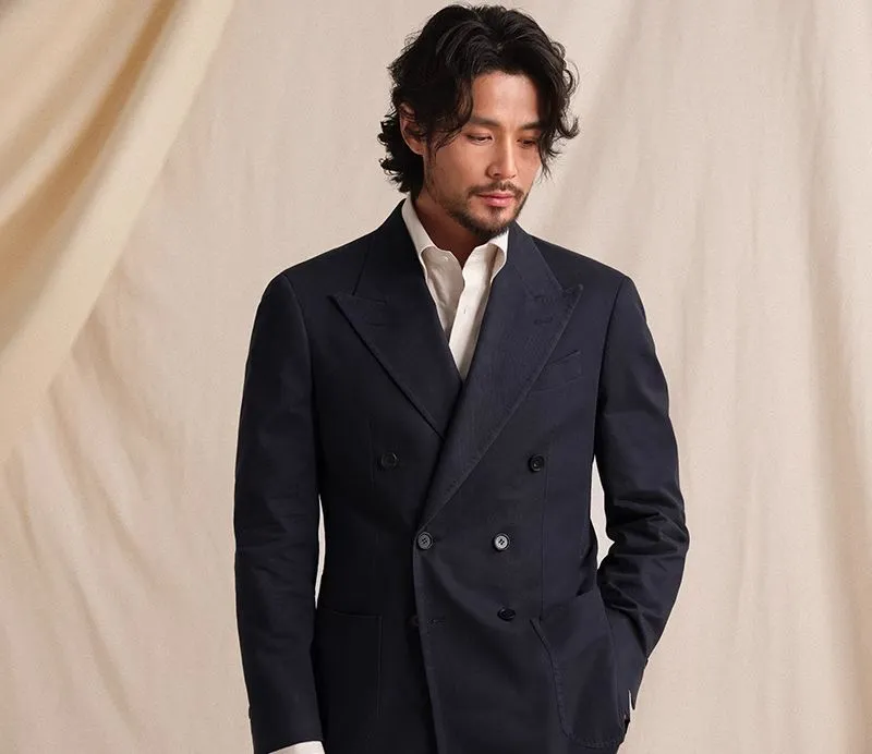 Peak Lapel Double-Breasted Blazer