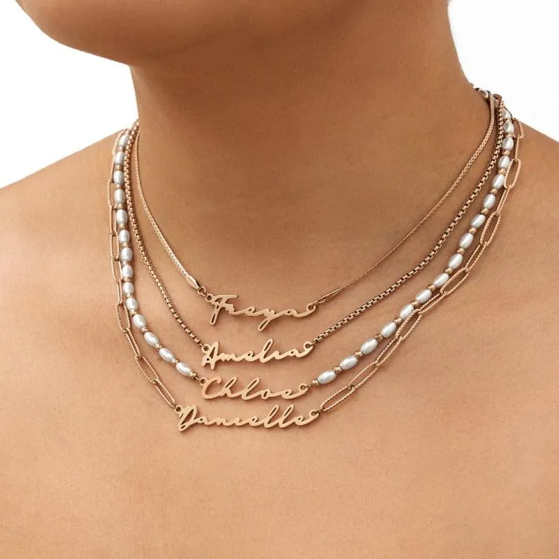 Personalised Cherished Signature Name Necklace – Customizable Jewelry