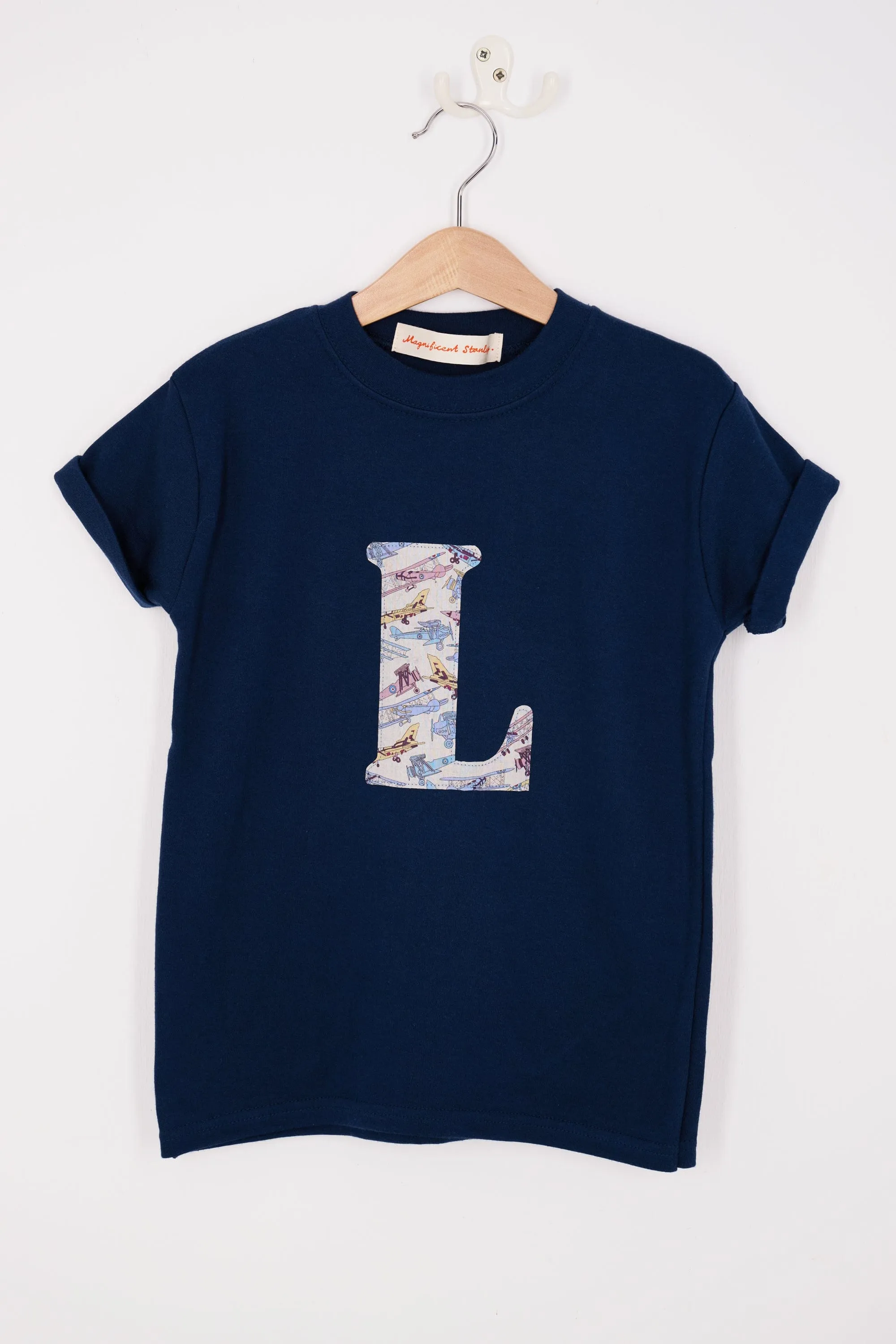Personalised Navy T-Shirt in Tom's Jet Liberty Print