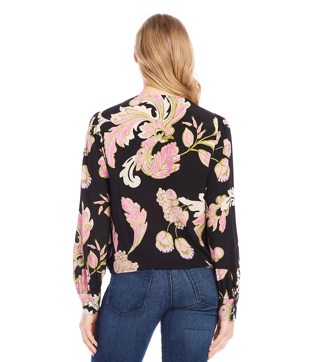 Petite Size Drape Front Top