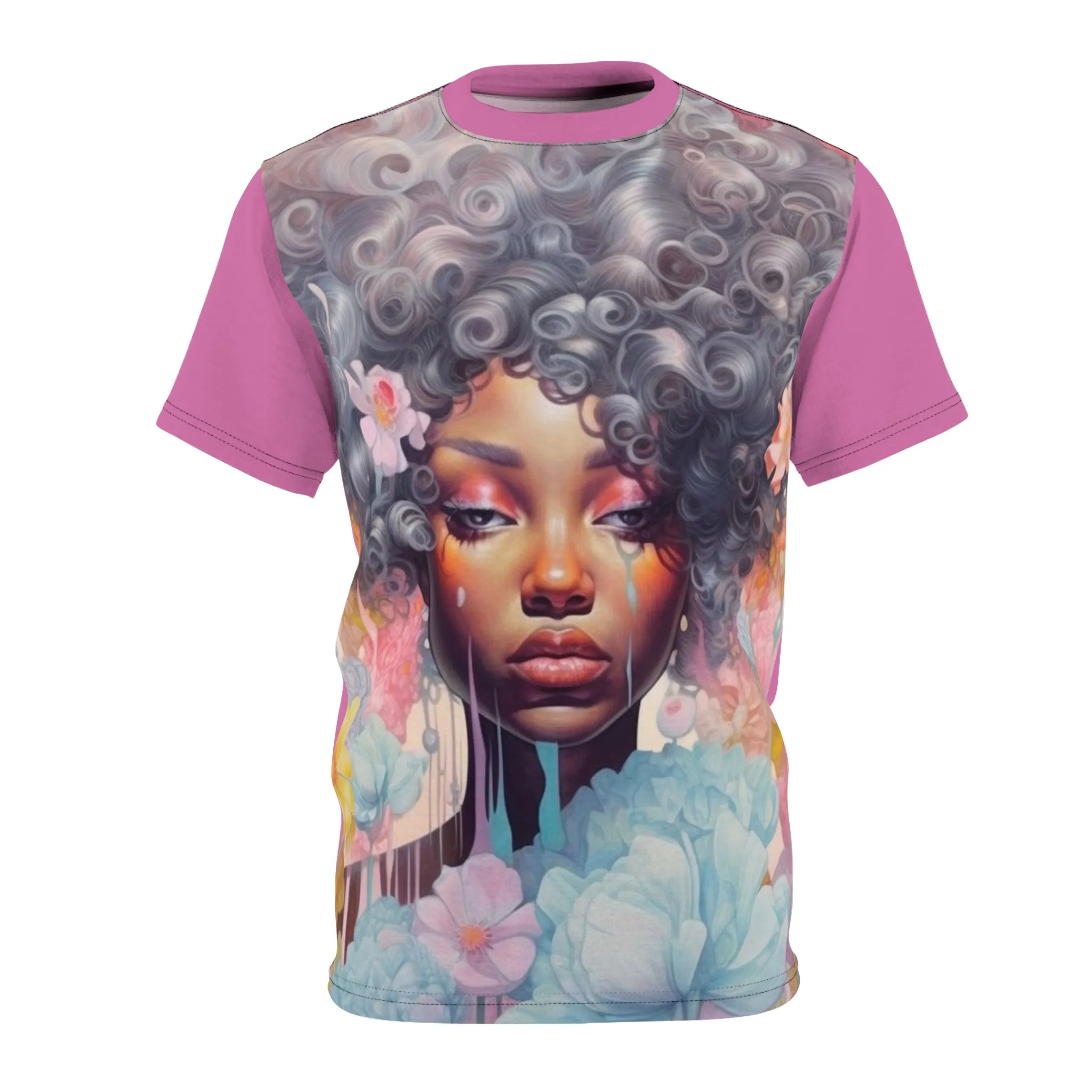 Pink n Silver vibe Unisex Cut & Sew Tee (AOP)