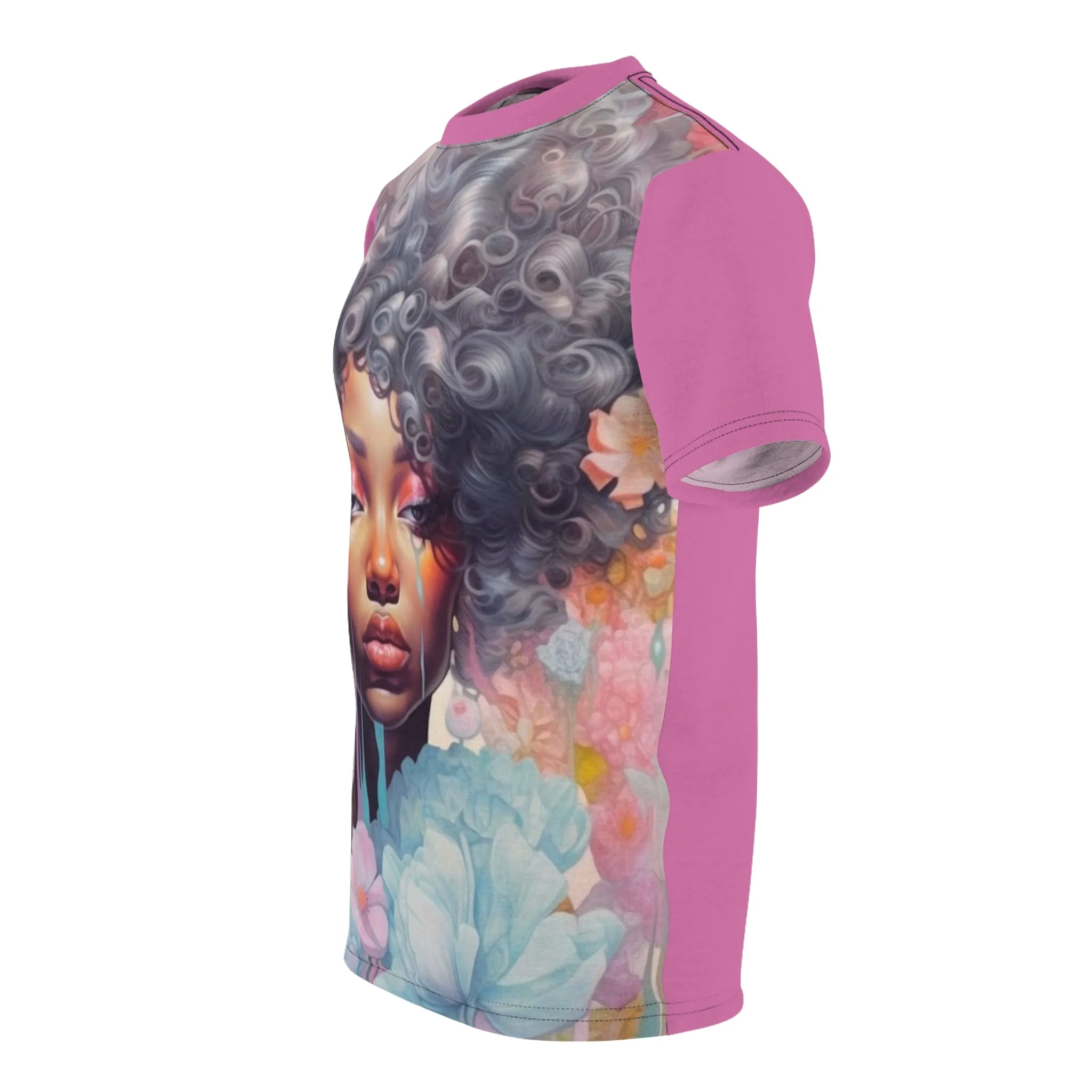 Pink n Silver vibe Unisex Cut & Sew Tee (AOP)