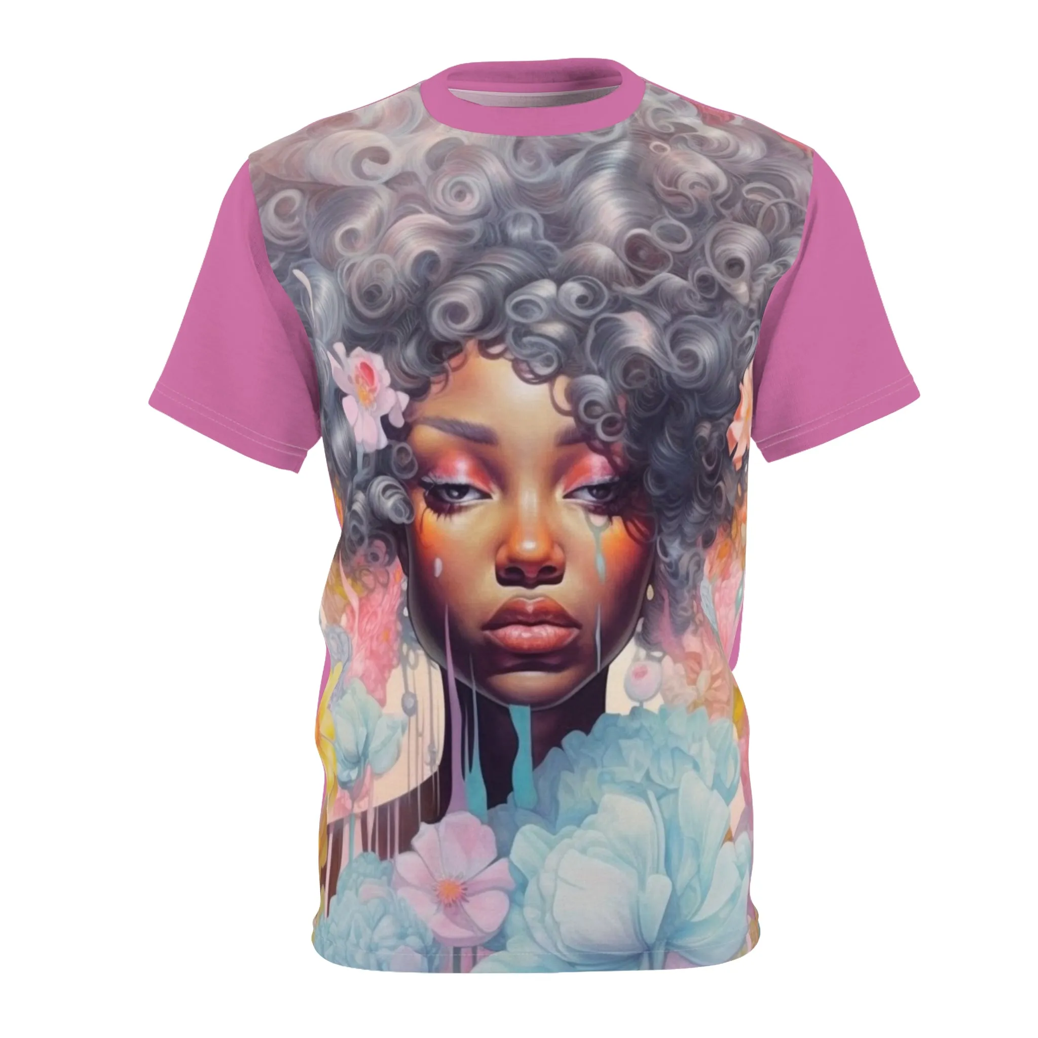 Pink n Silver vibe Unisex Cut & Sew Tee (AOP)