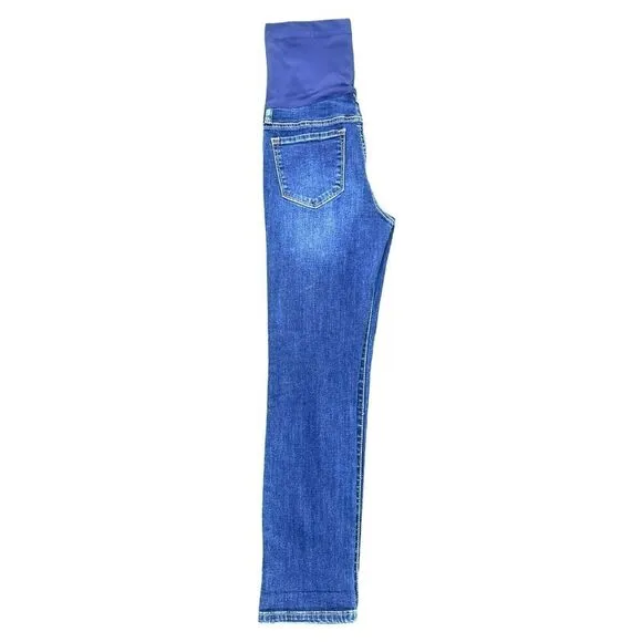 Pinkblush Maternity Women's Distressed Stretch Blue Straight Jeans Size 26 NWOT