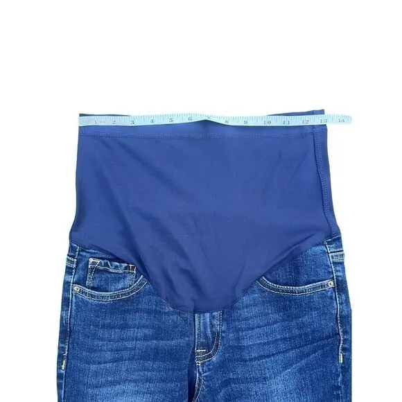 Pinkblush Maternity Women's Distressed Stretch Blue Straight Jeans Size 26 NWOT