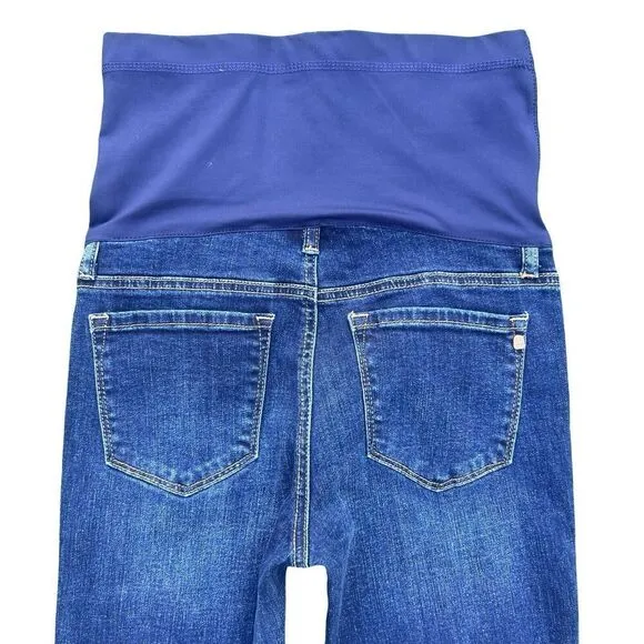 Pinkblush Maternity Women's Distressed Stretch Blue Straight Jeans Size 26 NWOT