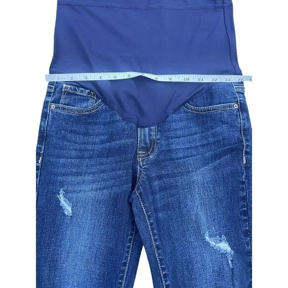 Pinkblush Maternity Women's Distressed Stretch Blue Straight Jeans Size 26 NWOT
