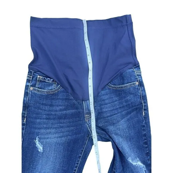 Pinkblush Maternity Women's Distressed Stretch Blue Straight Jeans Size 26 NWOT