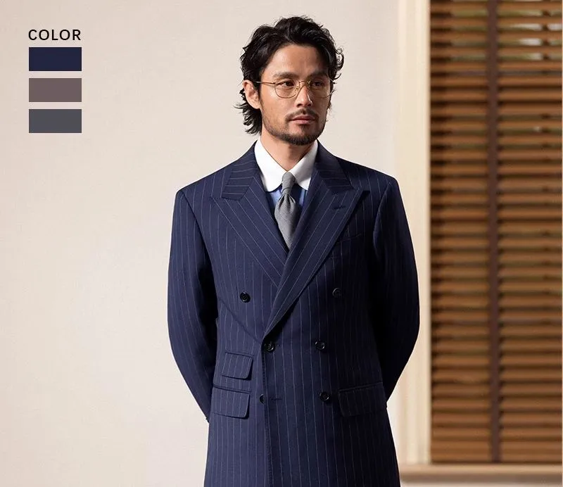 Pinstripe Double-Breasted Suit
