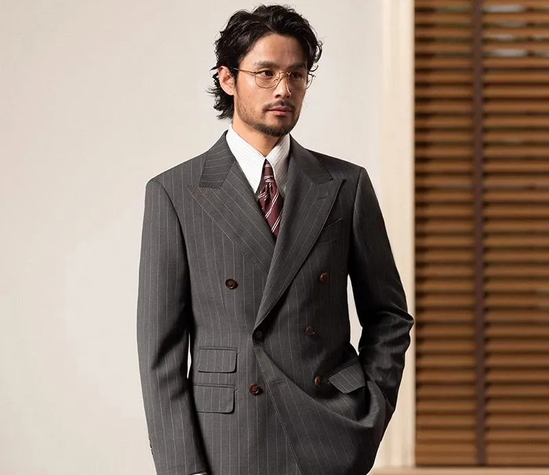 Pinstripe Double-Breasted Suit