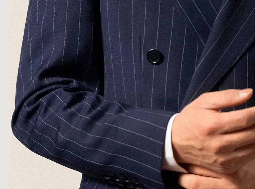 Pinstripe Double-Breasted Suit