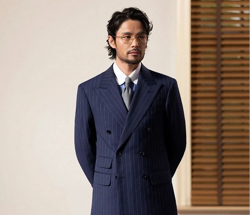 Pinstripe Double-Breasted Suit
