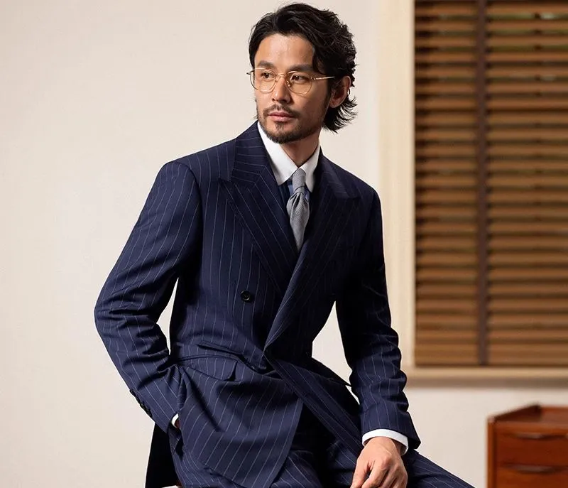 Pinstripe Double-Breasted Suit