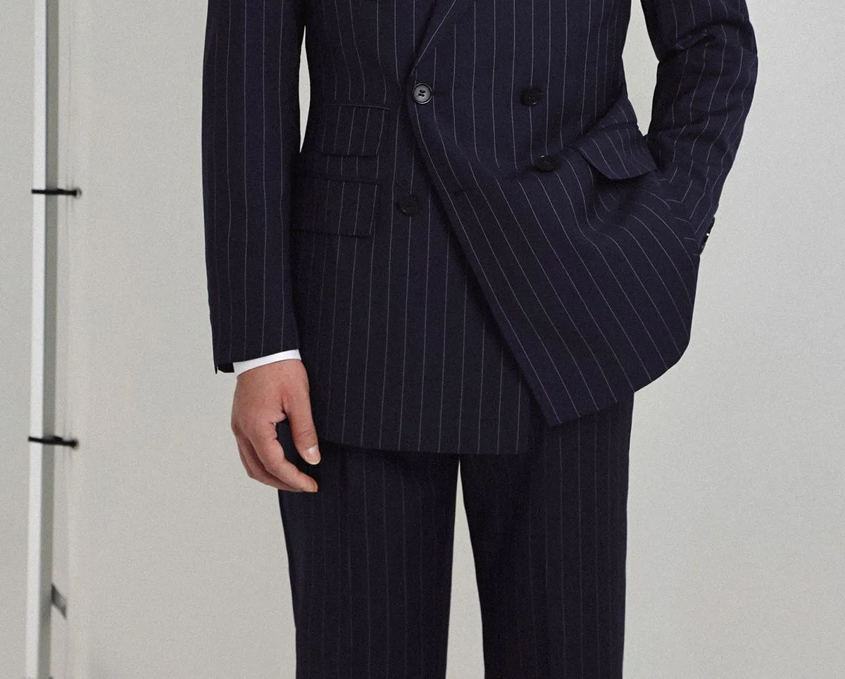 Pinstripe Double-Breasted Suit