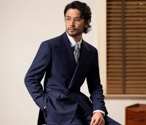 Pinstripe Double-Breasted Suit