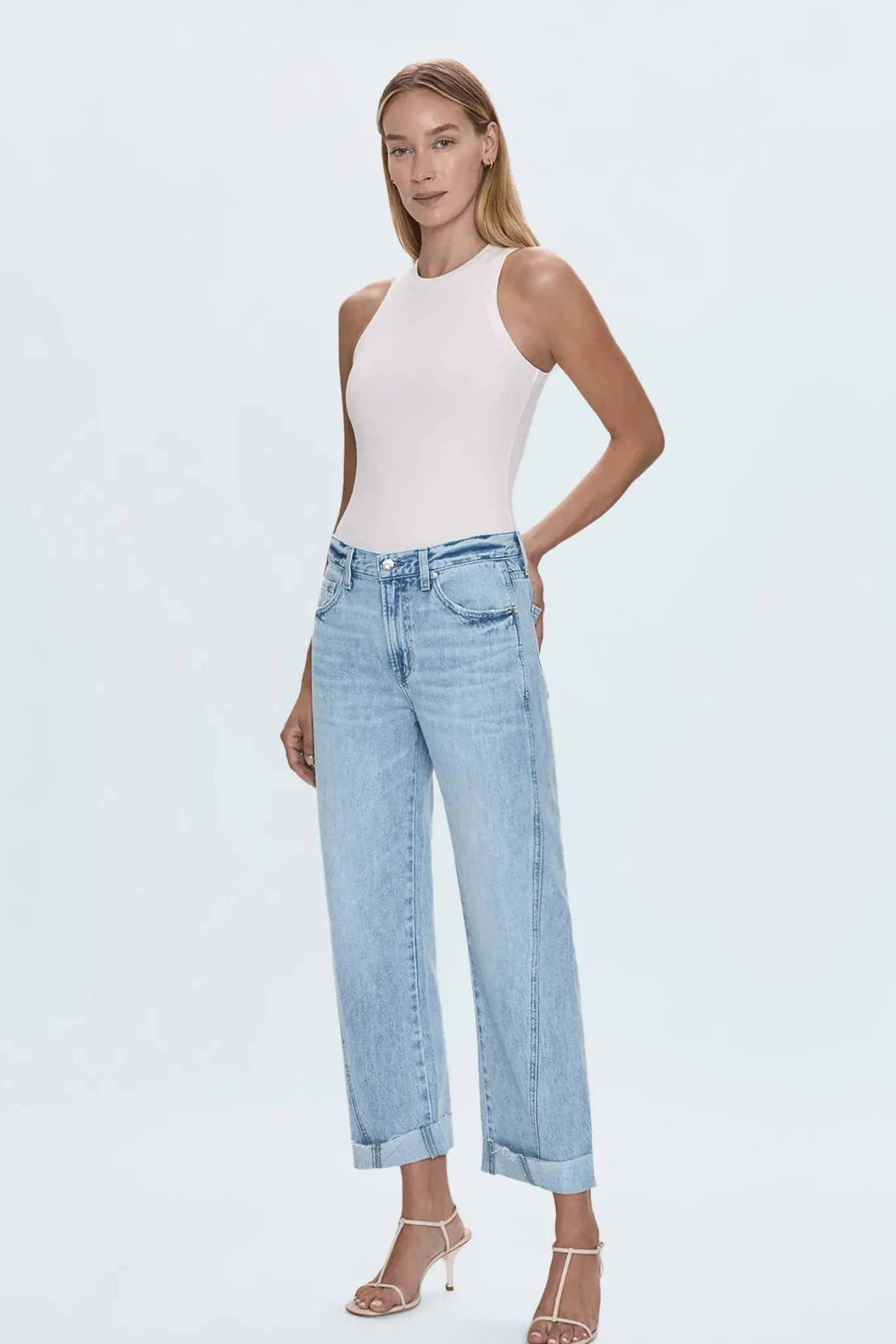 Pistola: Kacey Mid Rise Cuffed Boyfriend Pant in Berkeley