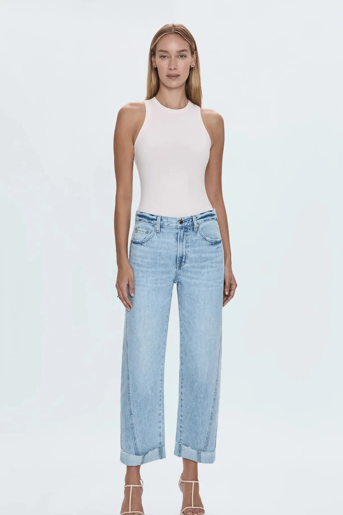 Pistola: Kacey Mid Rise Cuffed Boyfriend Pant in Berkeley