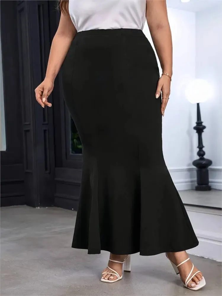 Plus Size High Waist Summer Fishtail Long Skirts