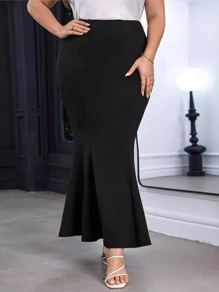 Plus Size High Waist Summer Fishtail Long Skirts
