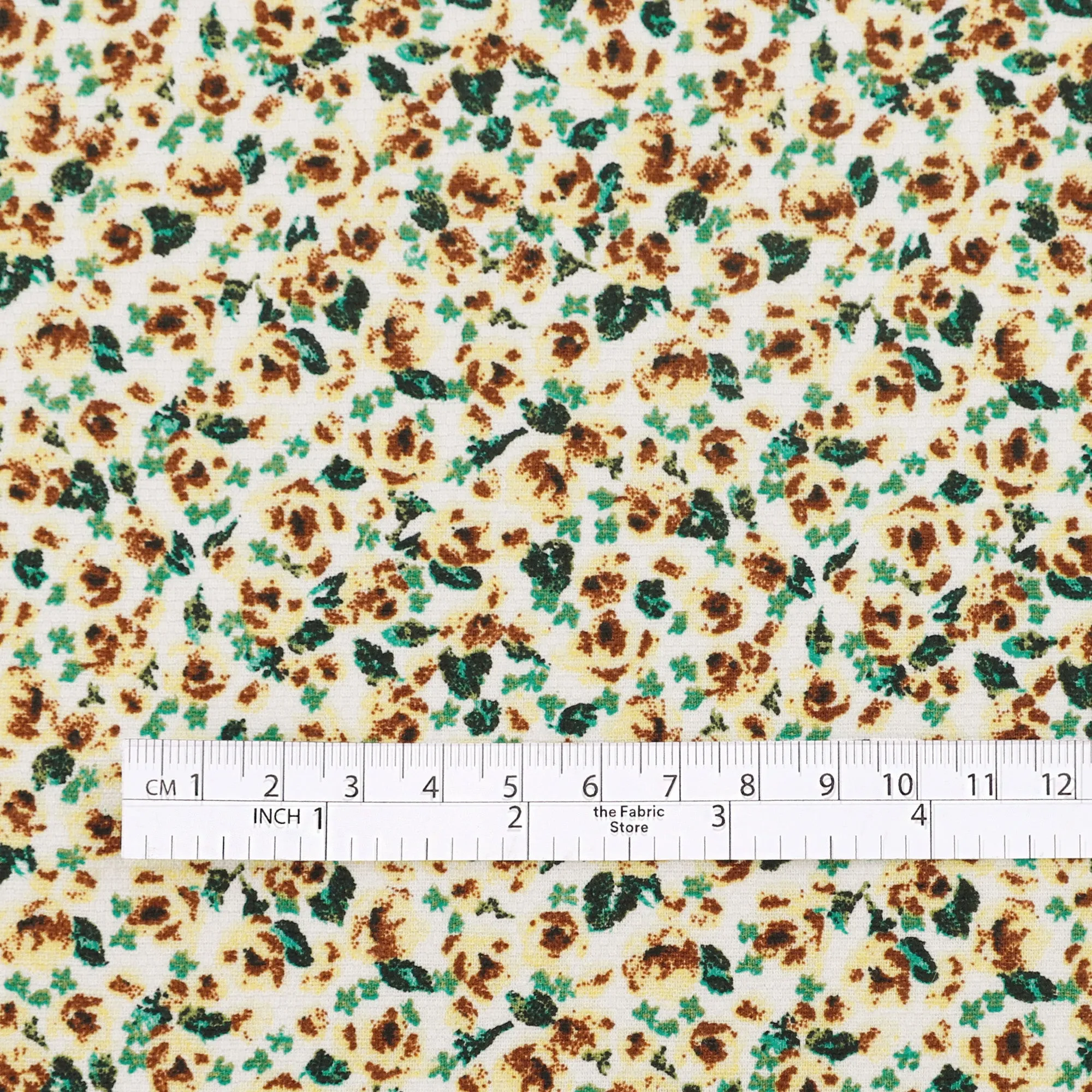 Prairie Floral Stretch Linen / Cotton - Honey Bee