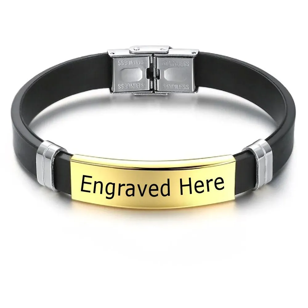 Premium Quality Stainless Steel Gold Plated Fashion Bracelet Bangle for Men