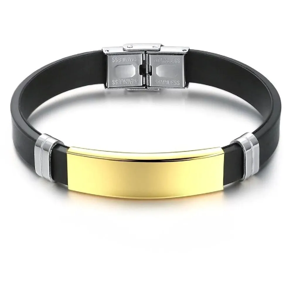 Premium Quality Stainless Steel Gold Plated Fashion Bracelet Bangle for Men