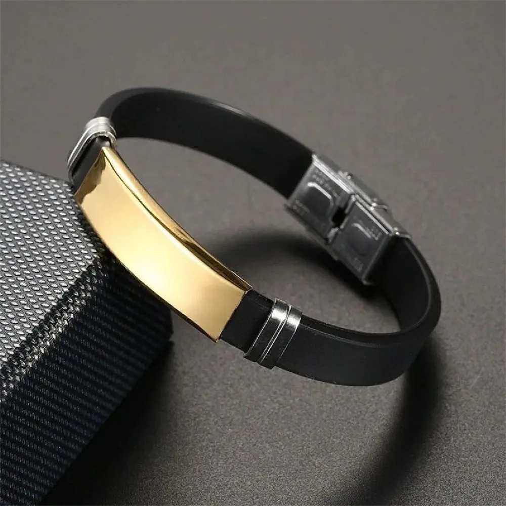 Premium Quality Stainless Steel Gold Plated Fashion Bracelet Bangle for Men