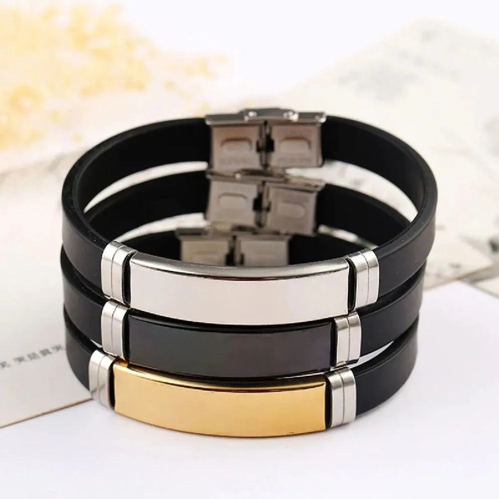 Premium Quality Stainless Steel Gold Plated Fashion Bracelet Bangle for Men