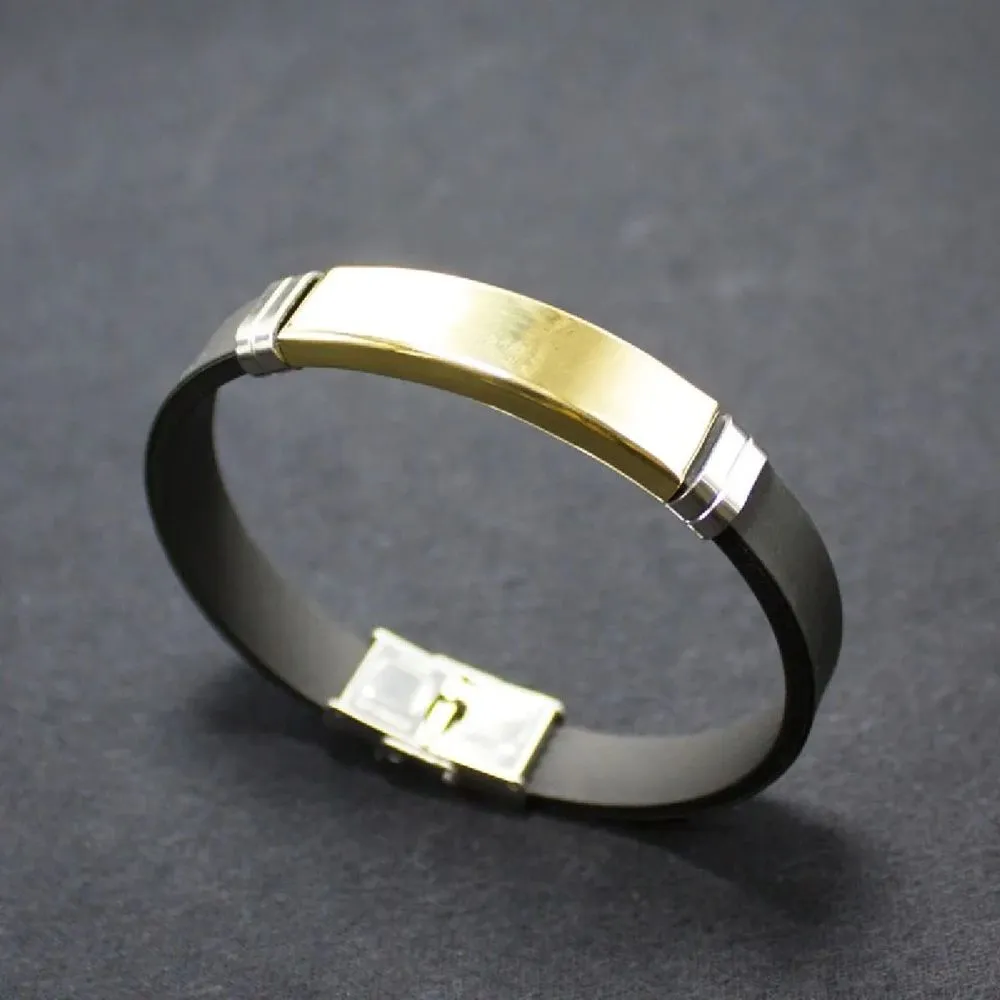 Premium Quality Stainless Steel Gold Plated Fashion Bracelet Bangle for Men