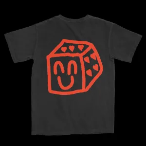 PUFFY HAPPY HEART DICE BOY SHIRT - BLACK