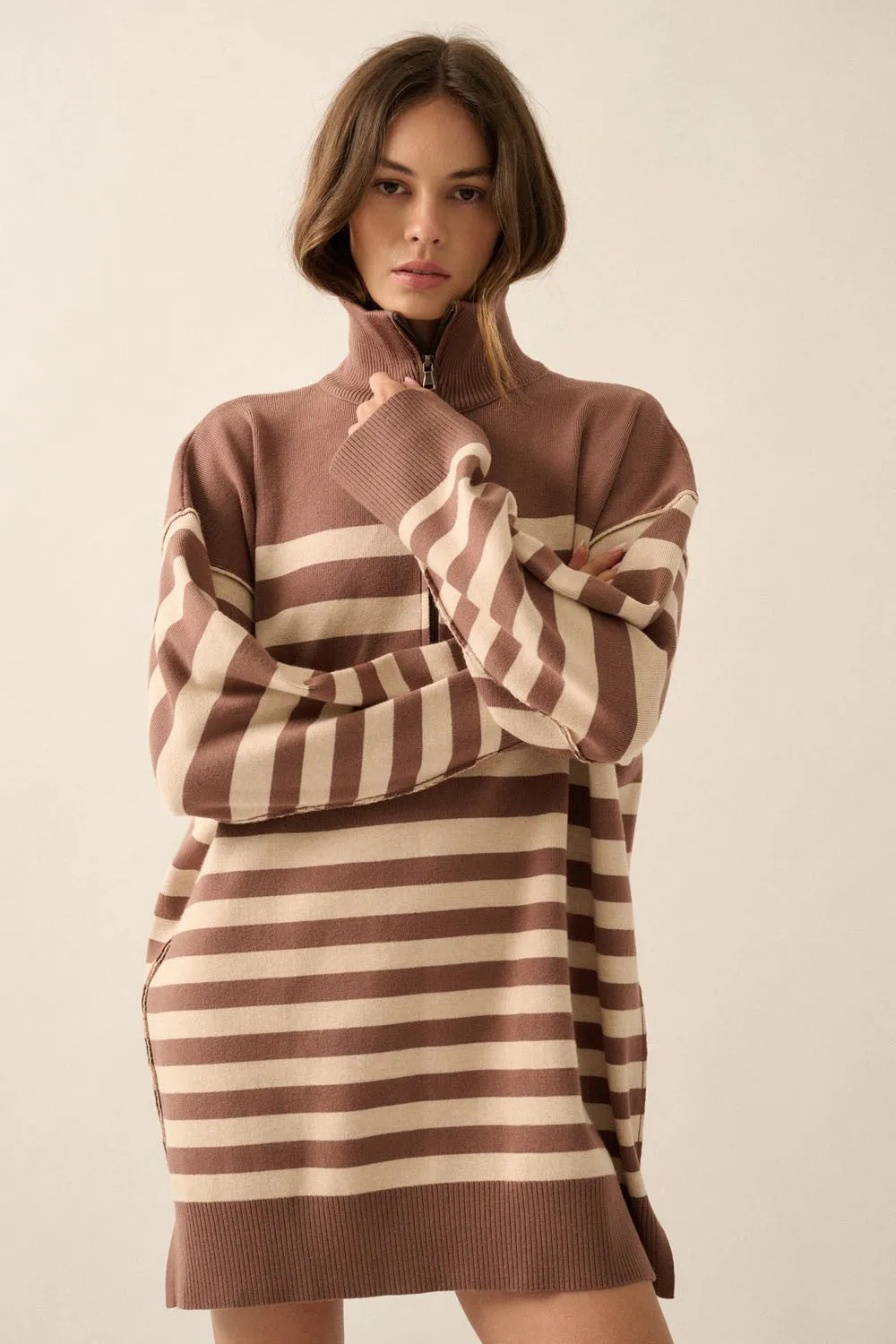 QUINN STRIPE SWEATER DRESS // FINAL SALE