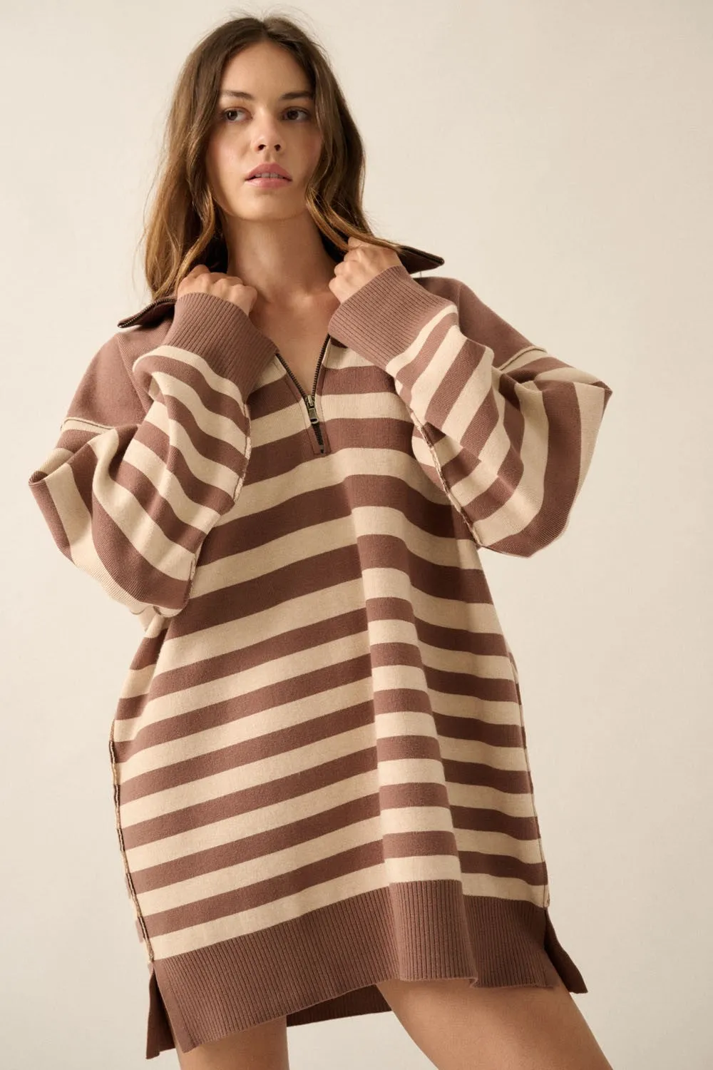 QUINN STRIPE SWEATER DRESS // FINAL SALE