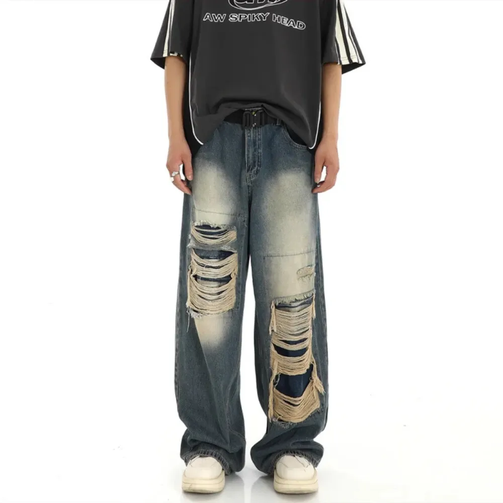 "American High Street Loose Ripped" Jeans