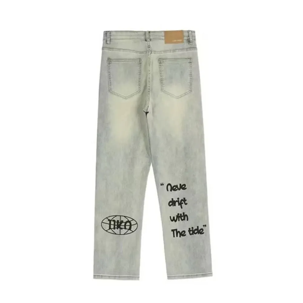 "American Letter Graphic Straight" Jeans