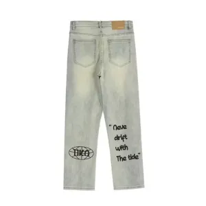 "American Letter Graphic Straight" Jeans