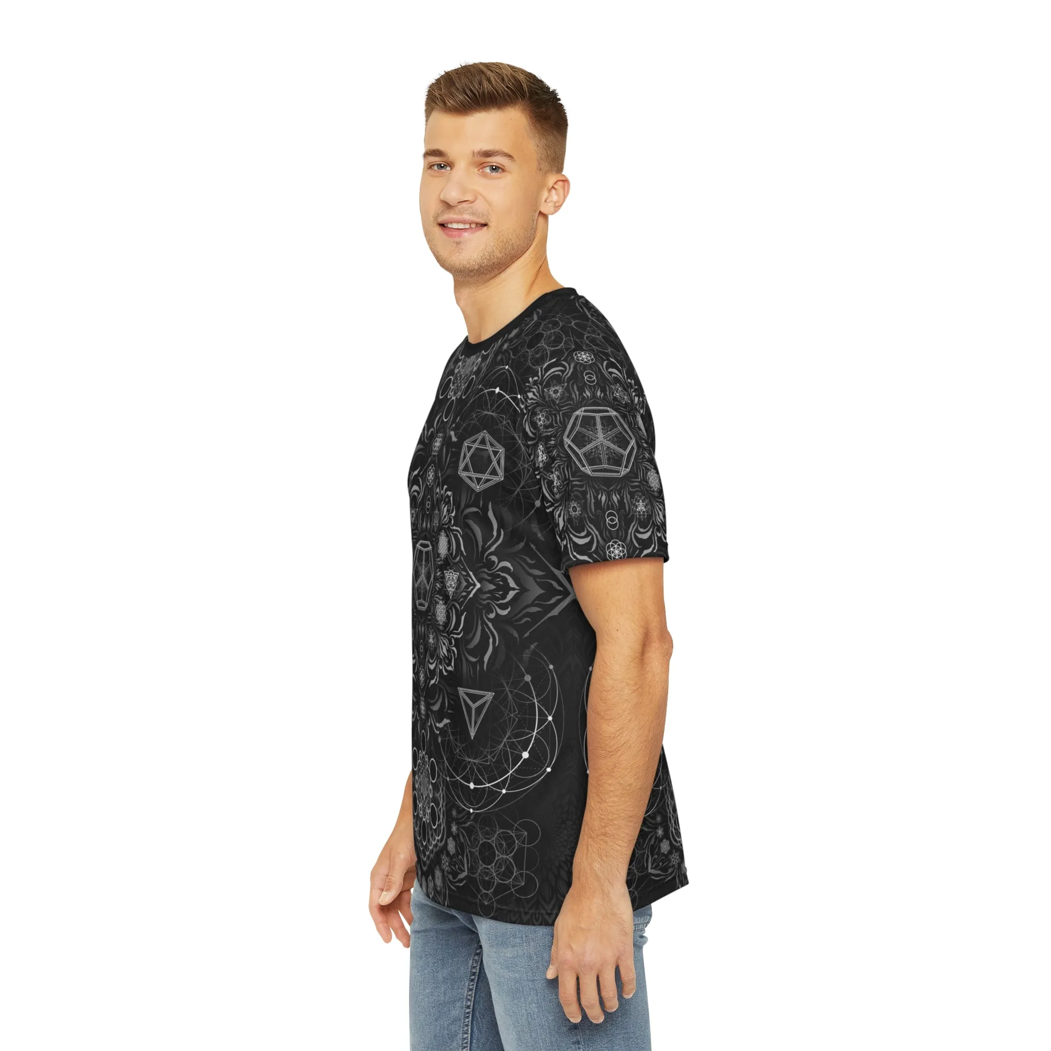"Elements Sacred Geometry" - V1 Black AOP Crew - Yantrat Design