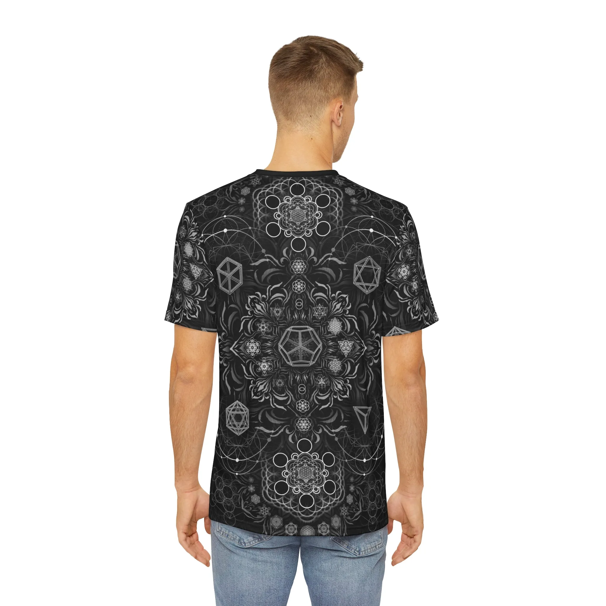 "Elements Sacred Geometry" - V1 Black AOP Crew - Yantrat Design