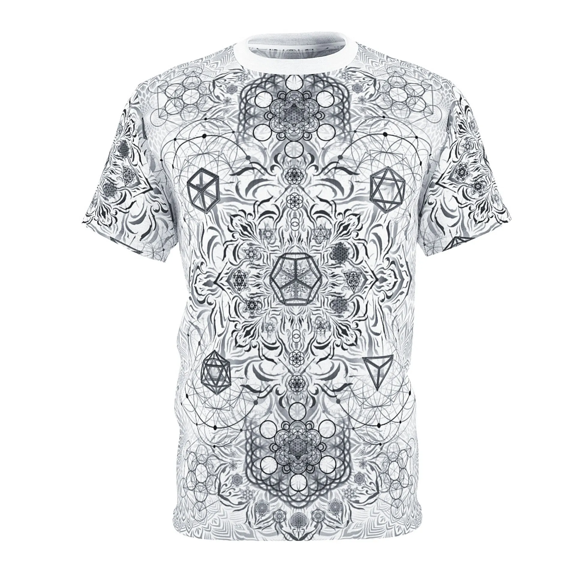 "Elements Sacred Geometry" V2 White AOP Crew - Yantrat Design