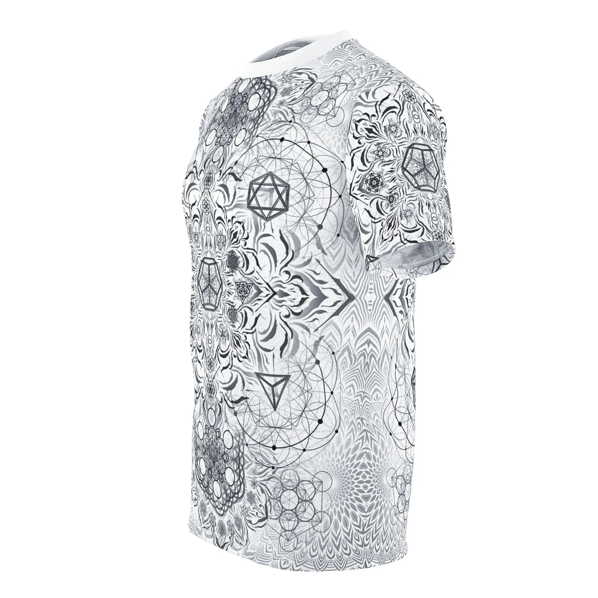 "Elements Sacred Geometry" V2 White AOP Crew - Yantrat Design